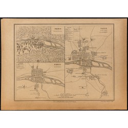 Gravure de 1896 - Évolution de Paris - 1
