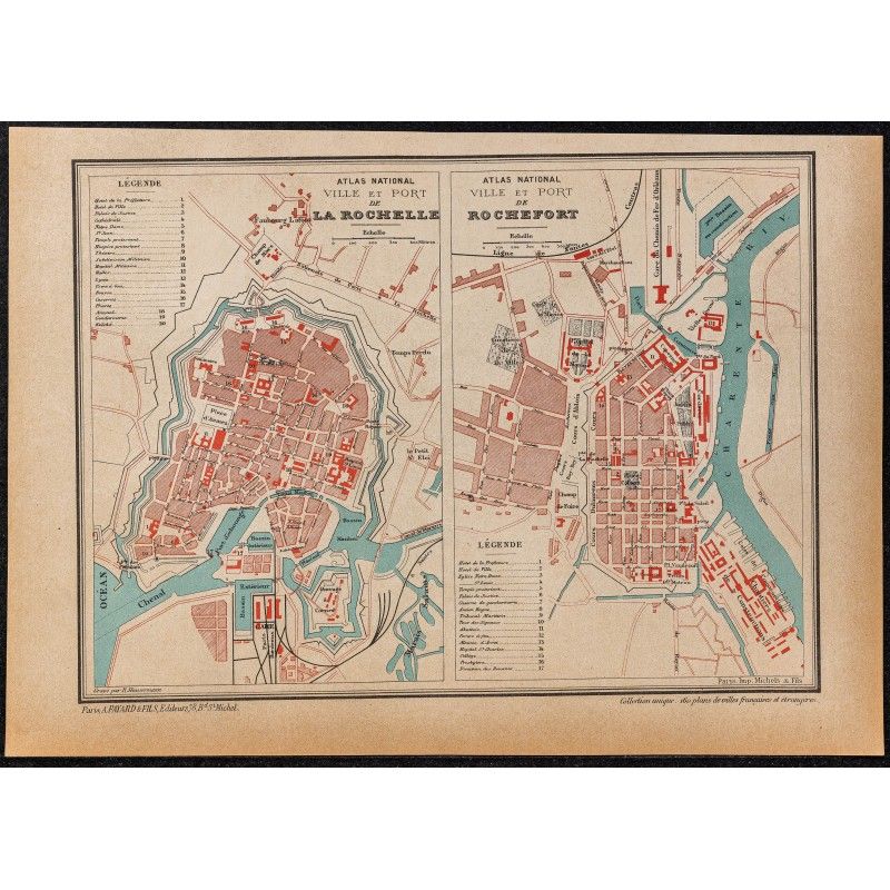 Gravure de 1896 - La Rochelle & Rochefort - 1