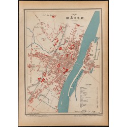 Gravure de 1896 - Plan de Mâcon - 1