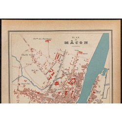 Gravure de 1896 - Plan de Mâcon - 2