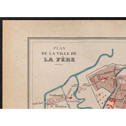 Gravure de 1896 - Plan de La Fère dans l'Aisne - 2