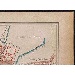 Gravure de 1896 - Plan de La Fère dans l'Aisne - 3