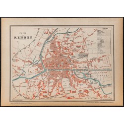 Gravure de 1896 - Plan de Rennes - 1