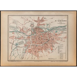 Gravure de 1896 - Plan d'Amiens - 1