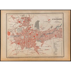 Gravure de 1896 - Plan de Saint-Étienne - 1