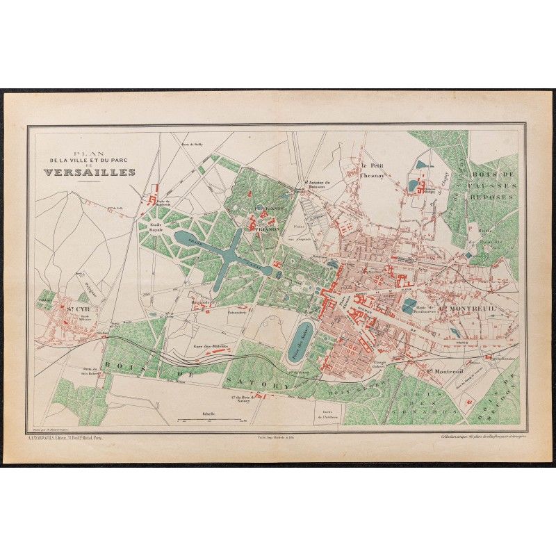 Gravure de 1896 - Plan de Versailles - 1