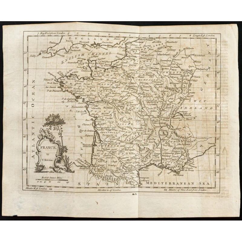 Gravure de 1770 - de la France - 1