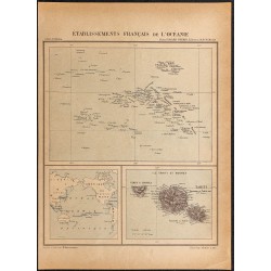Gravure de 1896 - Établissements français de l'Océanie - 1