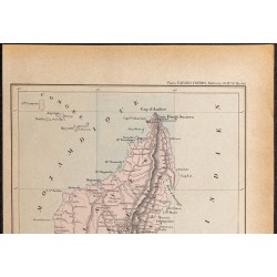 Gravure de 1896 - Madagascar et Comores - 2