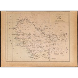 Gravure de 1896 - Carte du Sénégal et Mali - 1