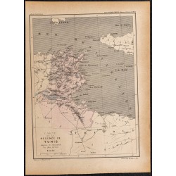 Gravure de 1896 - Régence de Tunis (Tunisie) - 1