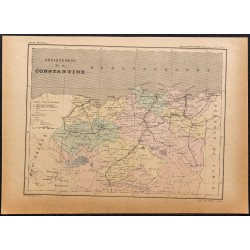 Gravure de 1896 - Carte du Département de Constantine - 1