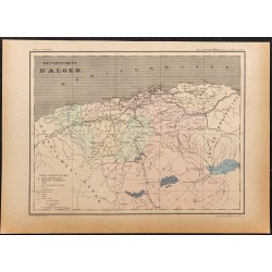Gravure de 1896 - Carte du Département d'Alger - 1
