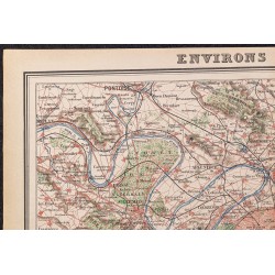Gravure de 1896 - Carte des environs de Paris - 2