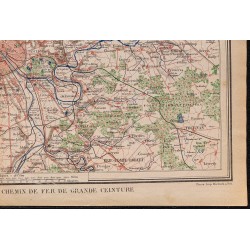 Gravure de 1896 - Carte des environs de Paris - 5