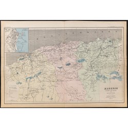 Gravure de 1896 - Carte de l'Algérie - 1