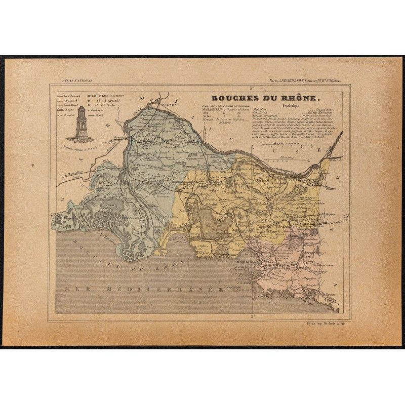 Gravure de 1896ca - Bouches-du-Rhône (Département) - 1