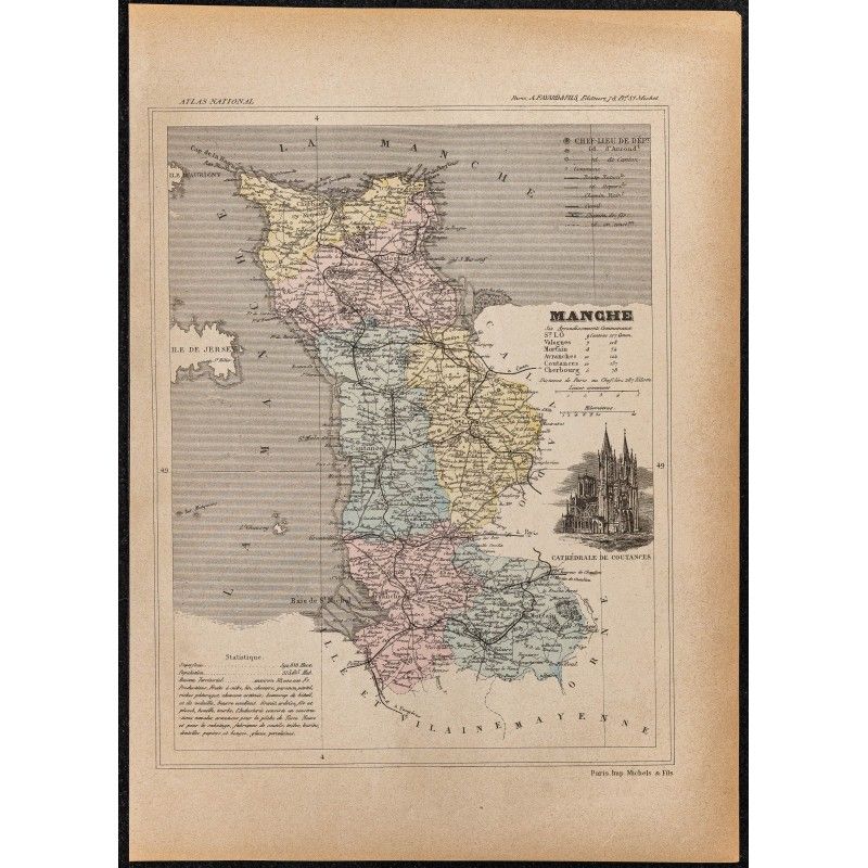 Gravure de 1896ca - Manche (Département) - 1