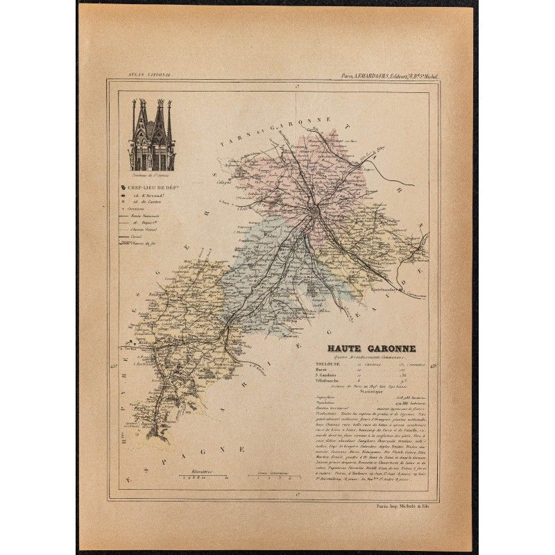 Gravure de 1896ca - Haute-Garonne (Département) - 1