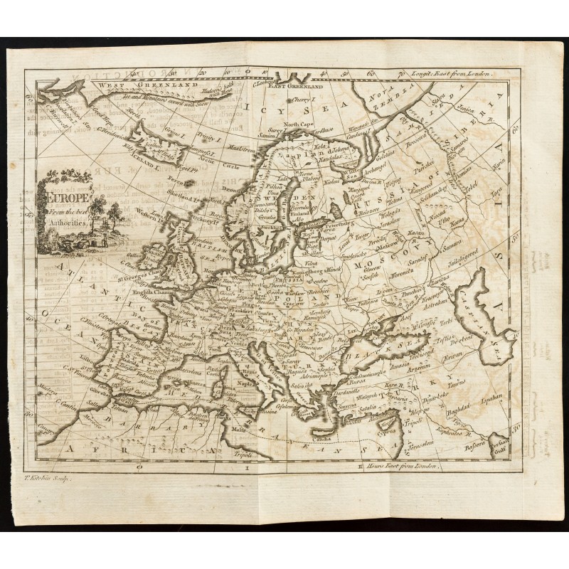 Gravure de 1770 - de l'Europe - 1