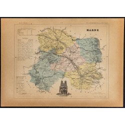 Gravure de 1896ca - Marne (Département) - 1