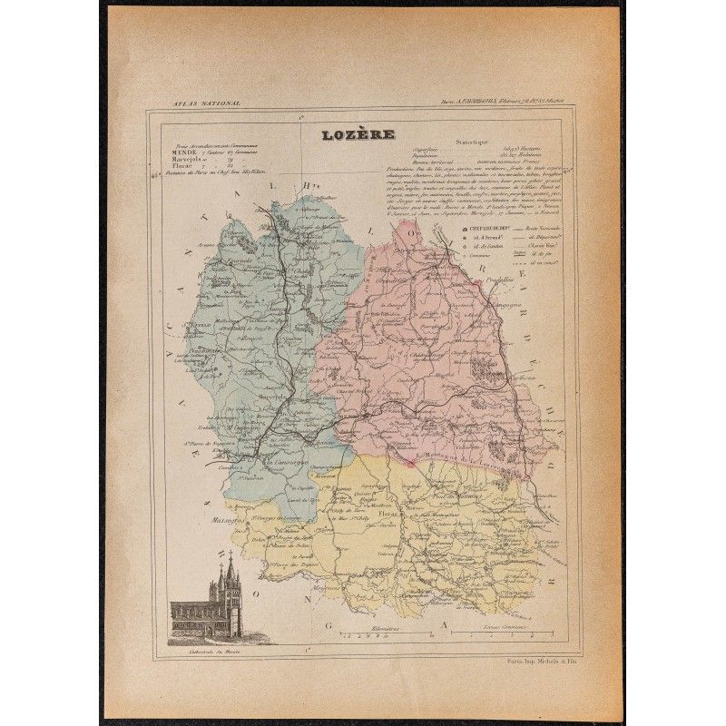 Gravure de 1896ca - Lozère (Département) - 1