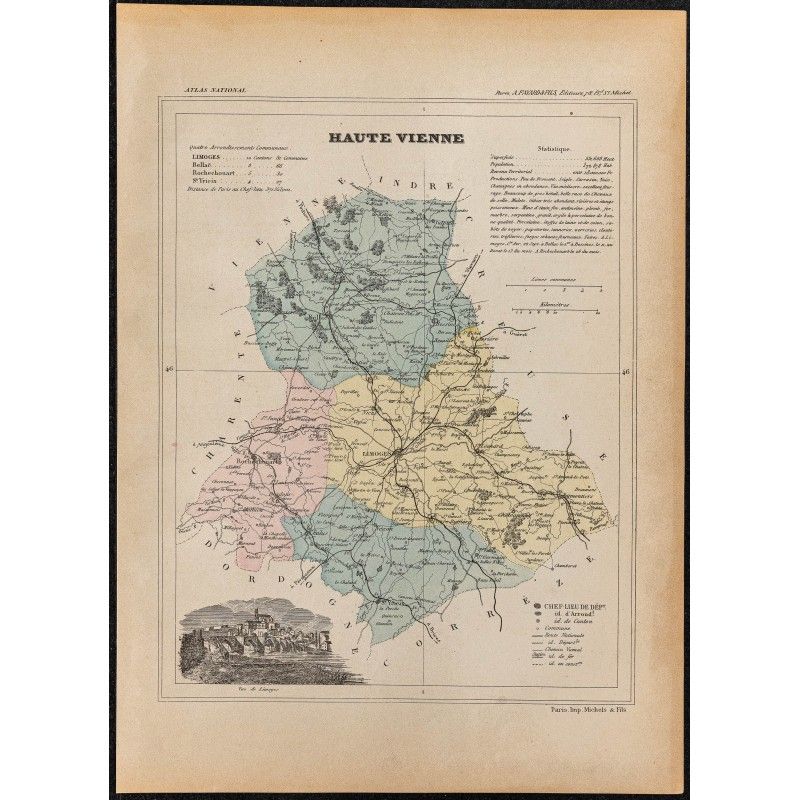 Gravure de 1896ca - Haute-Vienne (Département) - 1