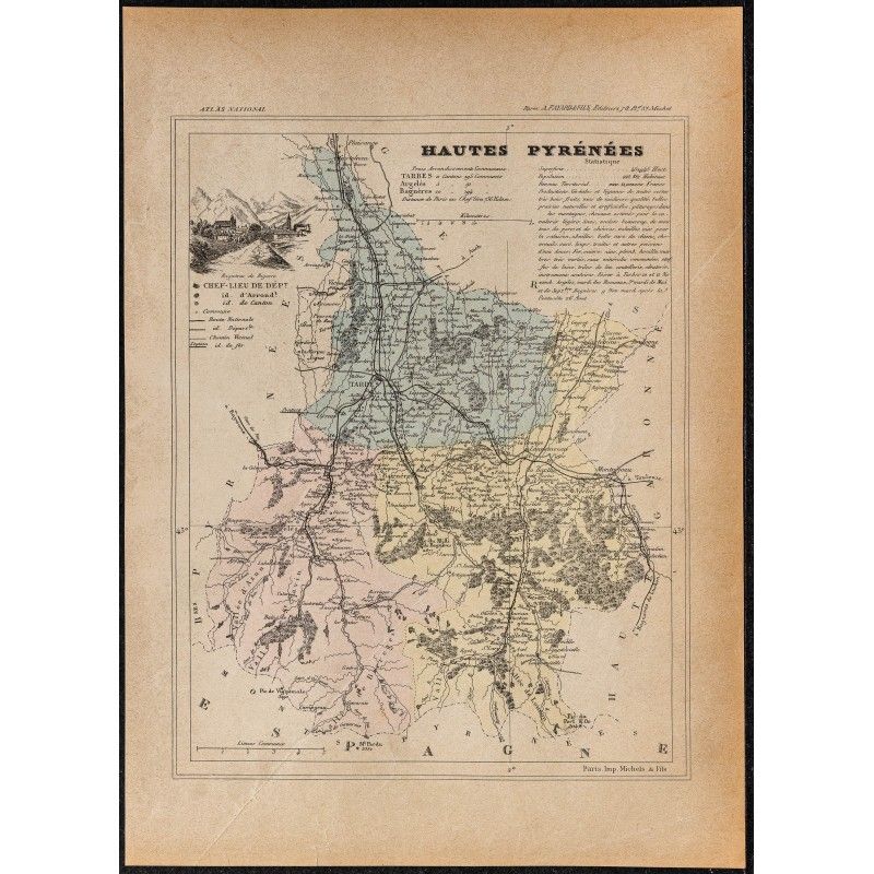 Gravure de 1896ca - Hautes Pyrénées (Département) - 1