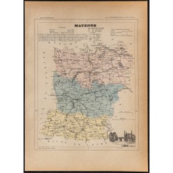 Gravure de 1896ca - Mayenne (Département) - 1