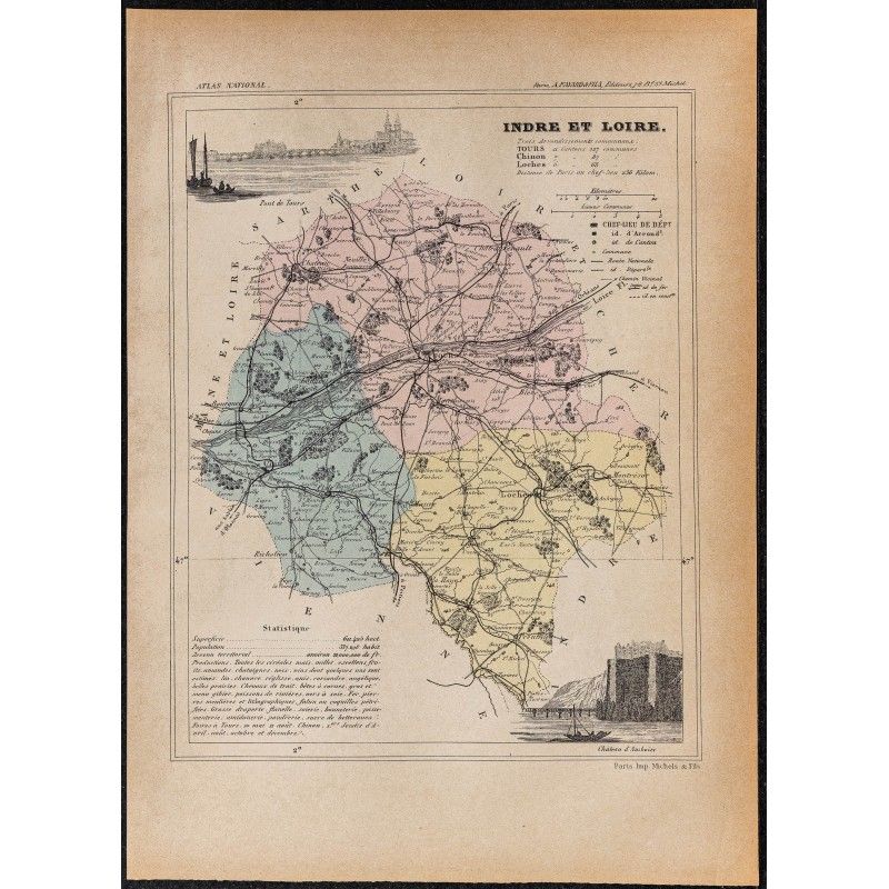 Gravure de 1896ca - Indre-et-Loire (Département) - 1