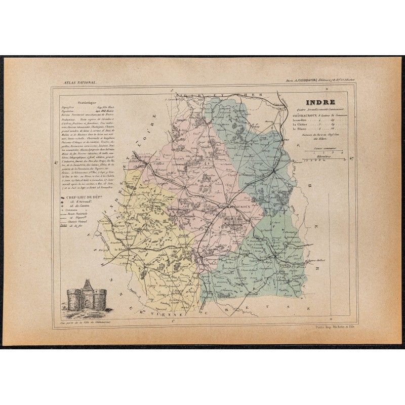 Gravure de 1896ca - Indre (Département) - 1