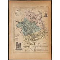 Gravure de 1896ca - Cher (Département) - 1