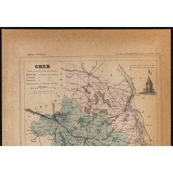 Gravure de 1896ca - Cher (Département) - 2