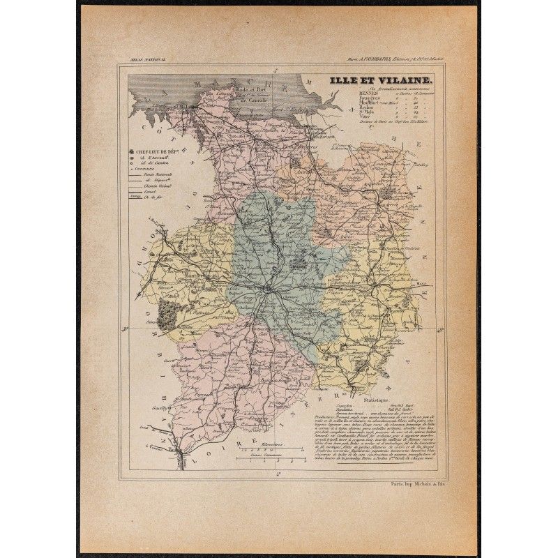 Gravure de 1896ca - Ille-et-Vilaine (Département) - 1