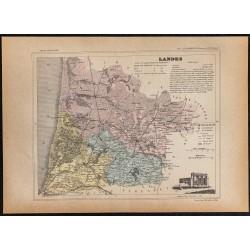 Gravure de 1896ca - Landes (Département) - 1