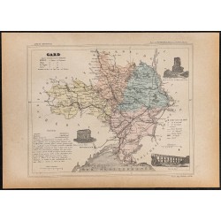 Gravure de 1896ca - Gard (Département) - 1