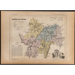 Gravure de 1896ca - Saône-et-Loire (Département) - 1