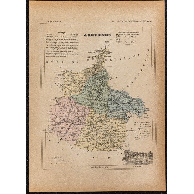 Gravure de 1896ca - Ardennes (Département) - 1