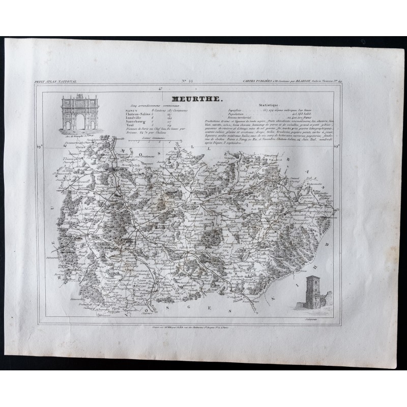 Gravure de 1833 - Département Meurthe - 1
