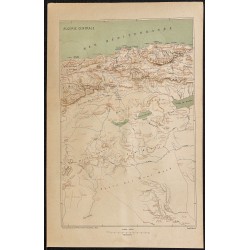 Gravure de 1883 - Carte de l'Algérie centrale - 1