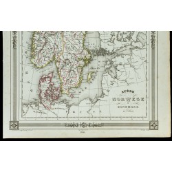 Gravure de 1846 - Suède et Norwege & Danemark - 3