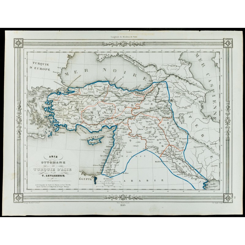 Gravure de 1846 - Asie Ottomane ou Turquie d'Asie - 1
