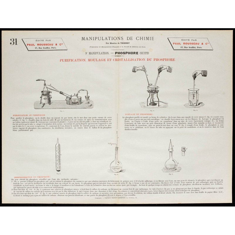 1890 - Purification, moulage et cristallisation du phosphore 