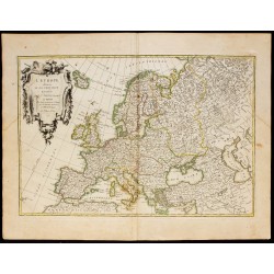 Gravure de 1780 - Europe divisée en ses principaux états - 1