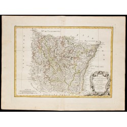 Gravure de 1780 - Carte des Gouvernements de Lorraine et d'Alsace - 1