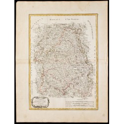 Gravure de 1780 - Carte du Gouvernement de Champagne et Brie - 1