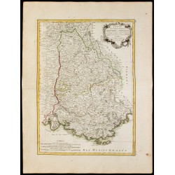 Gravure de 1780 - Carte du Dauphiné et de la Provence - 1