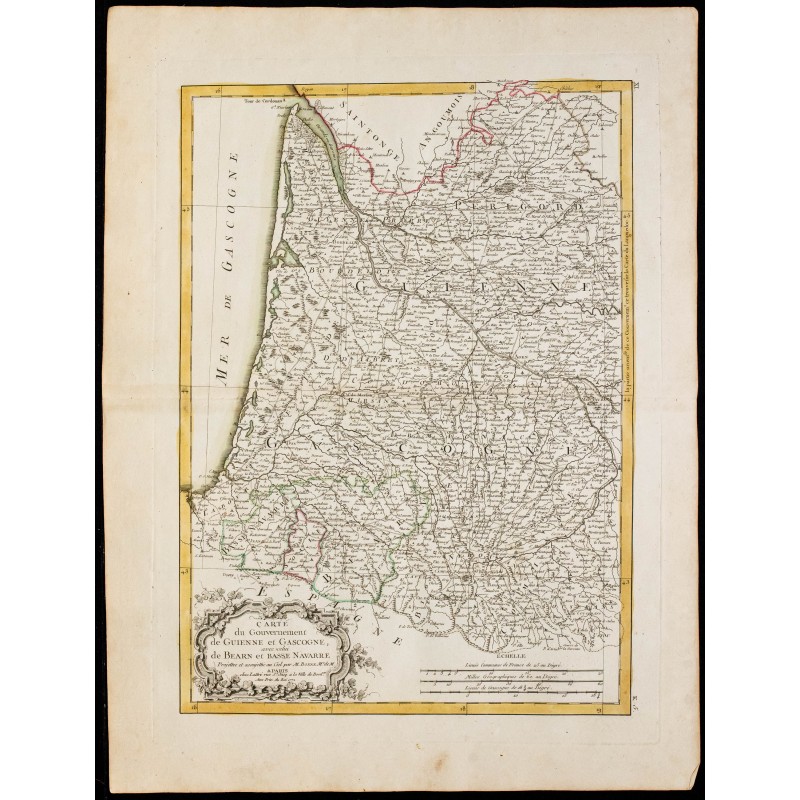 Gravure de 1780 - Gouvernement de Guienne et Gascogne - 1