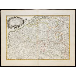 Gravure de 1780 - Carte des Pays Bas et Belgique - 1