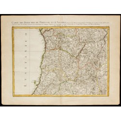 Gravure de 1780 - Carte des Royaumes de Portugal et d'Algarve - 1